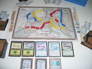 Tablero de juego del Aventureros al tren, imagen de BoardGameGeek